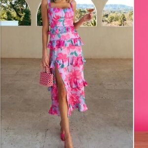 Show Me Your MuMu Pink Floral Dress